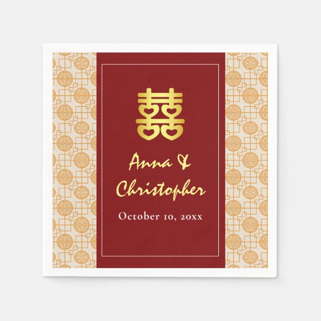 Chinesische Hochzeit peranakan Serviette (Vorderseite)