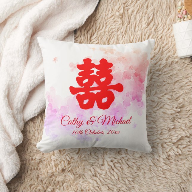 Chinesische Hochzeit, romantische Kirschblüte Kissen (Decke)