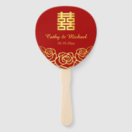 Chinesische Hochzeit Rose Papercut rot und gold Fächer