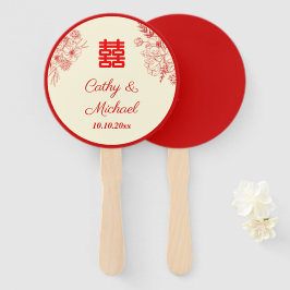 Chinesische Hochzeit rotes Beige Blumengestein Ori Fächer
