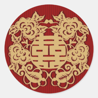 Chinesische Hochzeit (v7) Runder Aufkleber