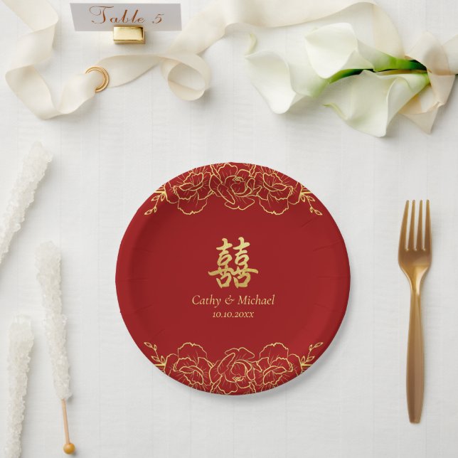 Chinesische Hochzeit vom Roten Gold Pappteller (Hochzeit)