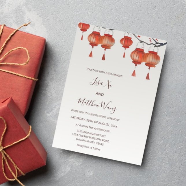 Chinesische Hochzeit von Aquarellfarben Einladung (Von Creator hochgeladen)