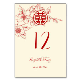 Chinesische Hochzeit von Magnolia Tischnummer