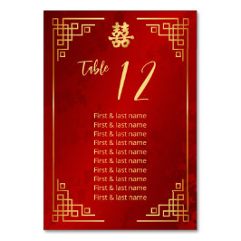Chinesische Hochzeitgästen Tischnummer