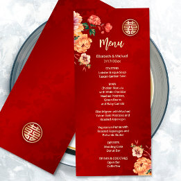 Chinesische Hochzeitkarte für Peony Chinese Einladung