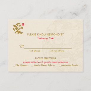 Chinesische Hochzeits-Einladung - UAWG RSVP Karte