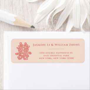 Chinesische Hochzeitsadresse mit floralem doppelte