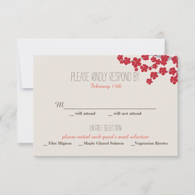 Chinesische Hochzeitseinladung - UAWG RSVP Karte (Vorderseite)
