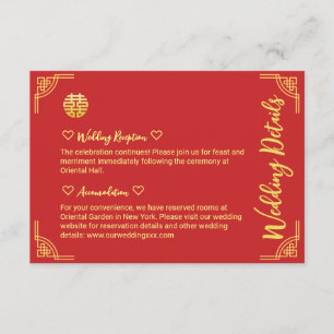 Chinesische Hochzeitsholzrahmen doppelte xi Detail Begleitkarte