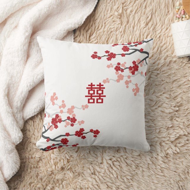 Chinesische Hochzeitskirschblüten Kissen (Decke)