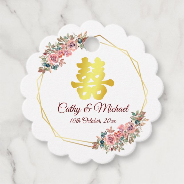 Chinesische Hochzeitskrieg-Blume Geschenkanhänger (Vorderseite)