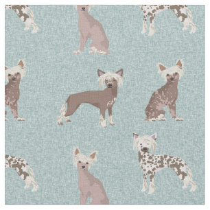Chinesische Hunde hellblau Stoff