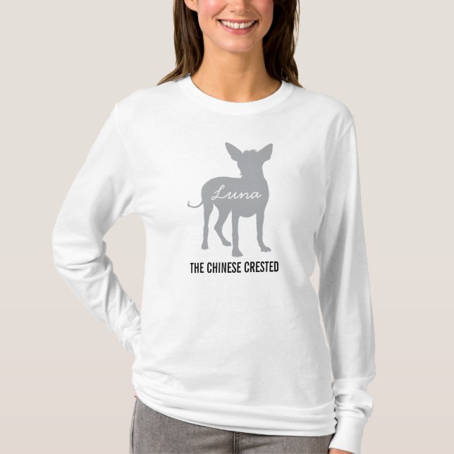 Chinesische HundeUni mit Haube mit dem Namen Ihr T-Shirt (Vorderseite)