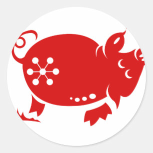CHINESISCHE ILLUSTRATION DES RUNDER AUFKLEBER