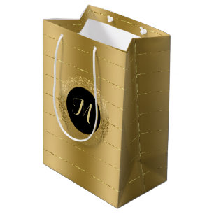 Chinesische Imitat-Goldstreifen-Monogramm Mittlere Geschenktüte