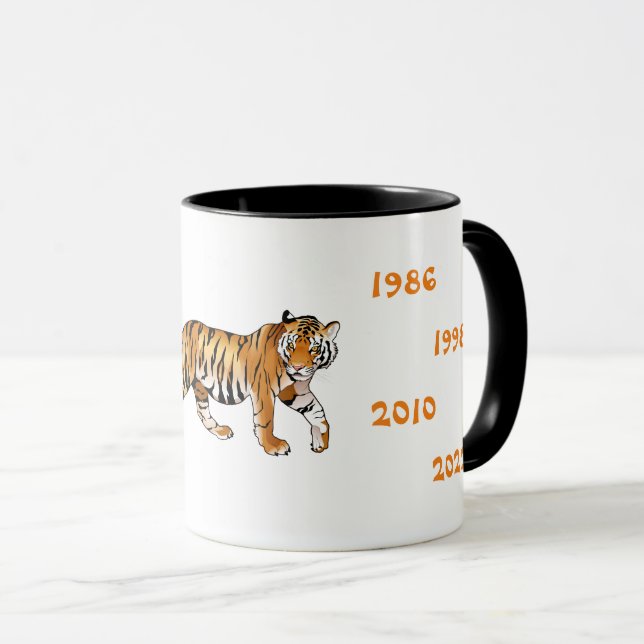 Chinesische Jahre der Tiger-Abbildung Tasse (VorderseiteRechts)