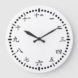 Chinesische japanische Zahlen weißer Hintergrund Große Wanduhr
