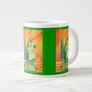 Chinesische Junk segelt bei Sonnenaufgang Orange u Jumbo-Tasse