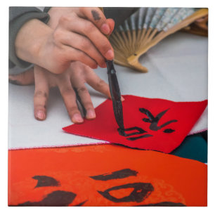 Chinesische Kalligraphie-Demonstrations-Keramik Fliese