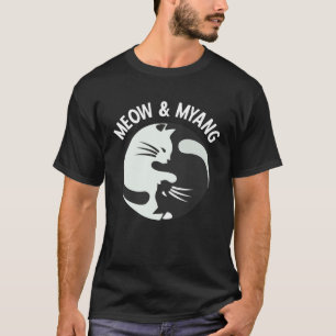 Chinesische Katzen Miauen Und Myang Yin Yang Katze T-Shirt