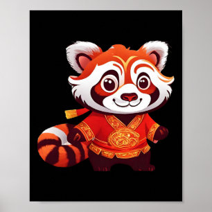 Chinesische Kinder Mädchen Jungen Lustiger Roter P Poster