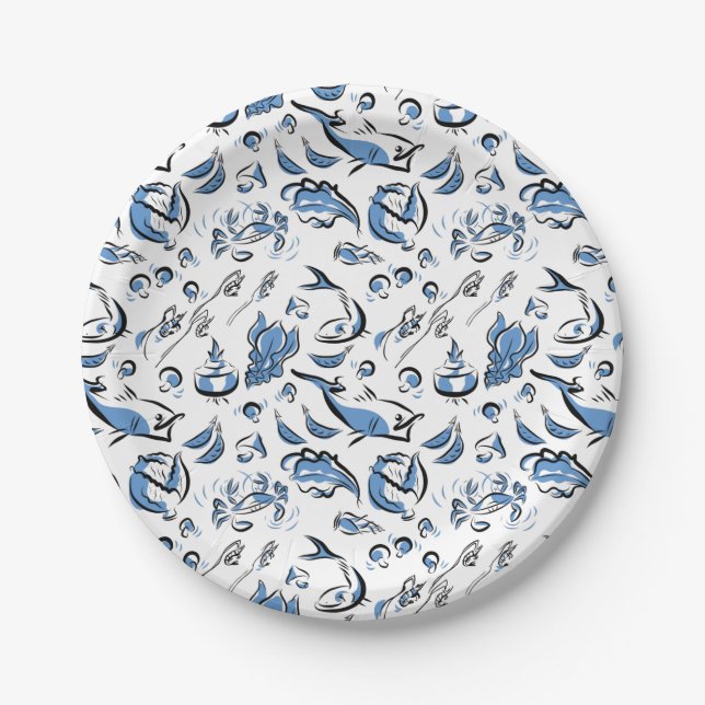 Chinesische Küche Tinte Zeichnend Papier Teller (Vorderseite)