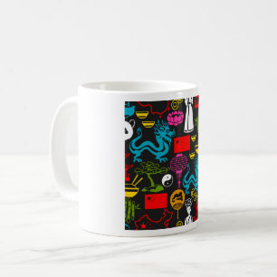 Chinesische Kultursymbole Muster Kaffeetasse