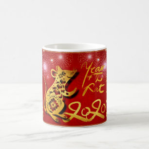 Chinesische Laternen Feuerwerk Rat Jahr 2020 W Tas Kaffeetasse