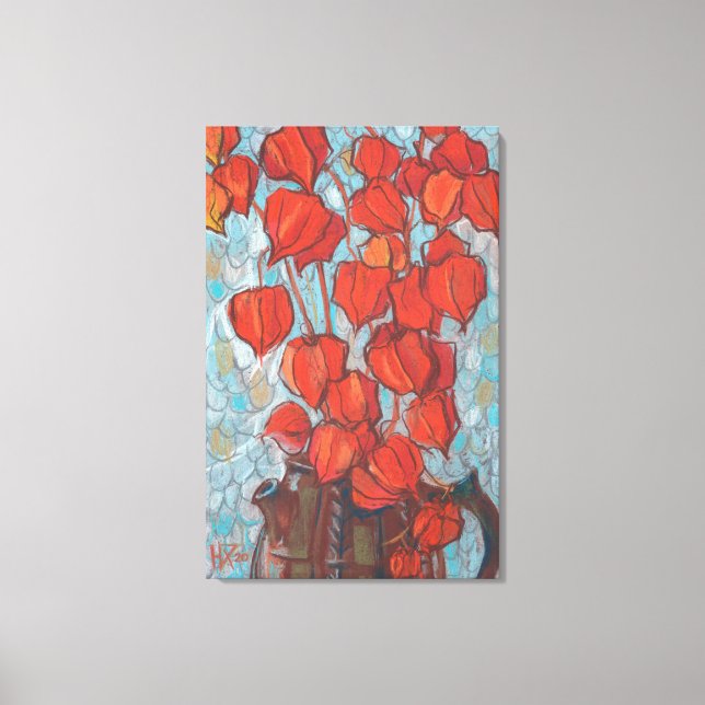 Chinesische Laternen, Physalis Autumn Floral Maler Leinwanddruck (Vorderseite)