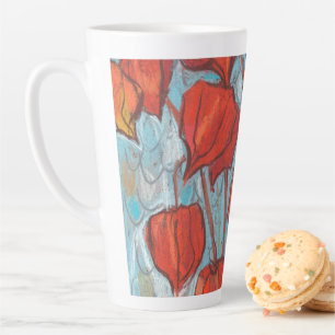 Chinesische Laternen, Physalis Autumn Floral Maler Milchtasse