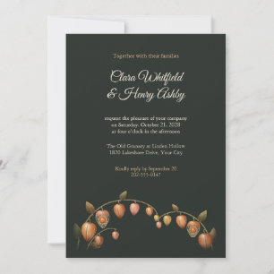 Chinesische Laternen-Physalis-Herbst-Hochzeitseinl Einladung