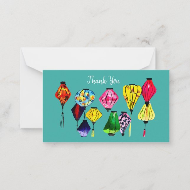 Chinesische Laternenfarbkunst Mitteilungskarte (Vorderseite)