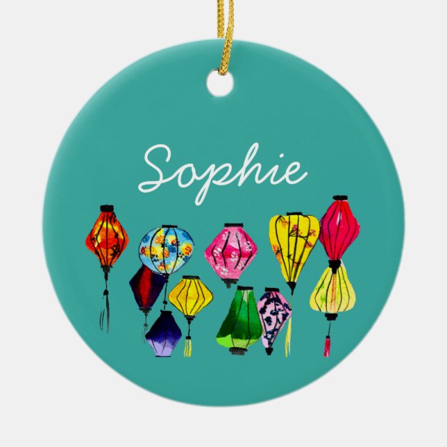 Chinesische Laternenkunst Keramik Ornament (Vorne)