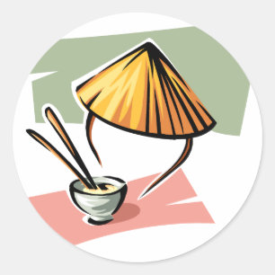 Chinesische Lebensmittelaufkleber Runder Aufkleber