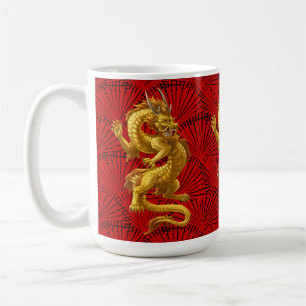 Chinesische Lucky-Gold-Dragon-Tasse Kaffeetasse