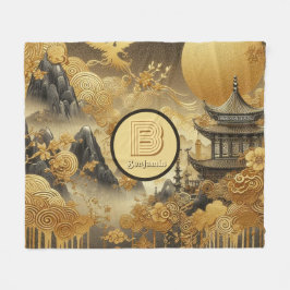 Chinesische Malerei Imitate Golden Dripping Mit Mo Fleecedecke