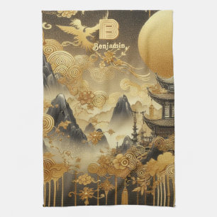 Chinesische Malerei Imitate Golden Dripping Mit Mo Geschirrtuch