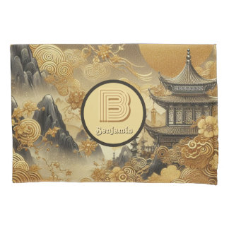 Chinesische Malerei Imitate Golden Dripping Mit Mo Kissenbezug