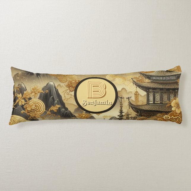 Chinesische Malerei Imitate Golden Dripping Mit Mo Seitenschläferkissen (Vorderseite)