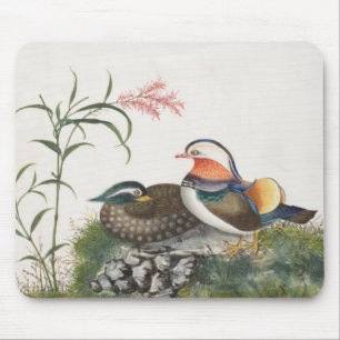 Chinesische Malerei mit Mandarin Duck Mousepad