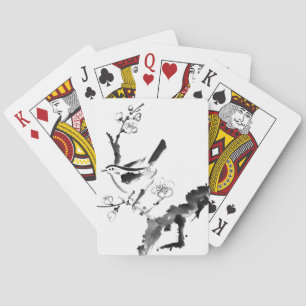 Chinesische Malerei, Pflaumenblüte und Vögel Spielkarten