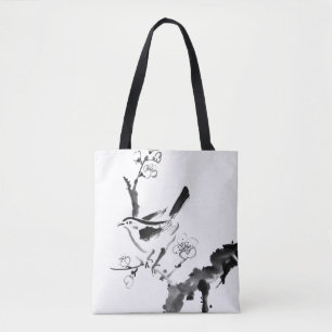 Chinesische Malerei, Pflaumenblüte und Vogel Tasche