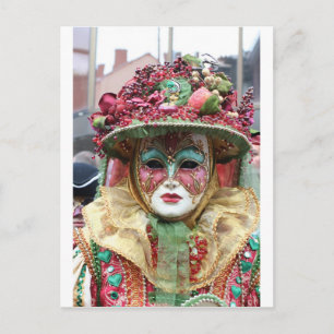Chinesische Maske aus verziertem Porzellan Postkarte