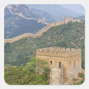 Chinesische Mauer bei Jinshanling, China. 2 Quadratischer Aufkleber