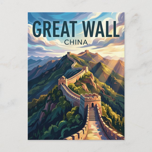 Chinesische Mauer China Postkarte (Vorderseite)