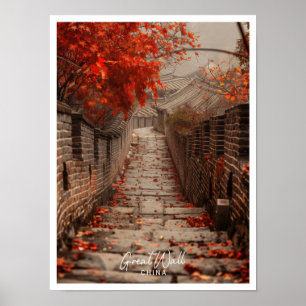 Chinesische Mauer Kunst Reise berühmter Ort Poster