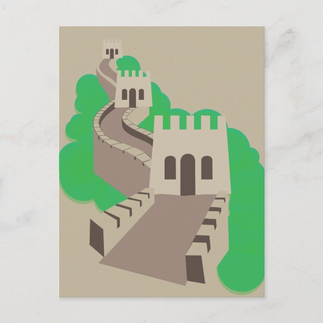 Chinesische Mauer Postkarte (Vorderseite)
