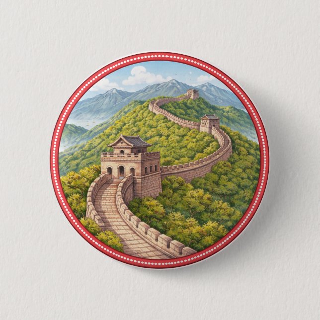 Chinesische Mauer-Taste Button (Vorderseite)