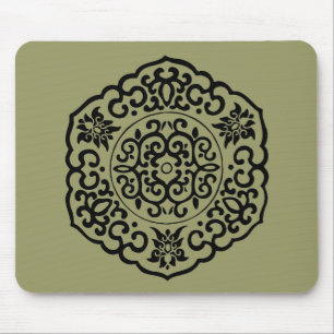 Chinesische Medaillon-Rückseite Mousepad